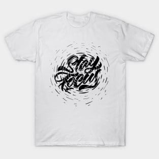 Stay Focus Circle Lettering Quote T-Shirt